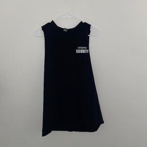 Men’s grunge vintage y2k black short sleeve Leucadian Encinitas Security shirt